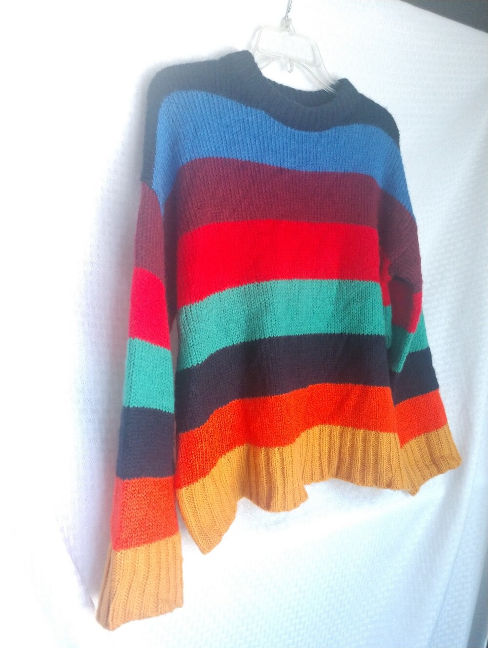 Urban Outfitter Striped Sweater Multicolor Colorful Long Sleeve Oversized Small